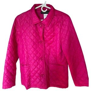 NWOT Harve Benard Quilted Jacket Sz 8 Hot Pink